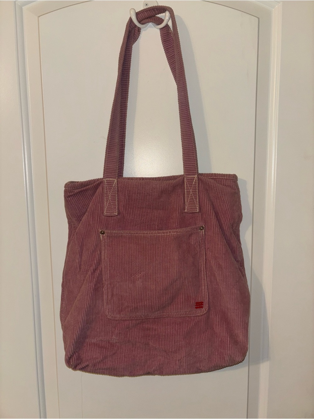 Corduroy Tote Bag in Dusty Rose - Women's Shoulder Tote